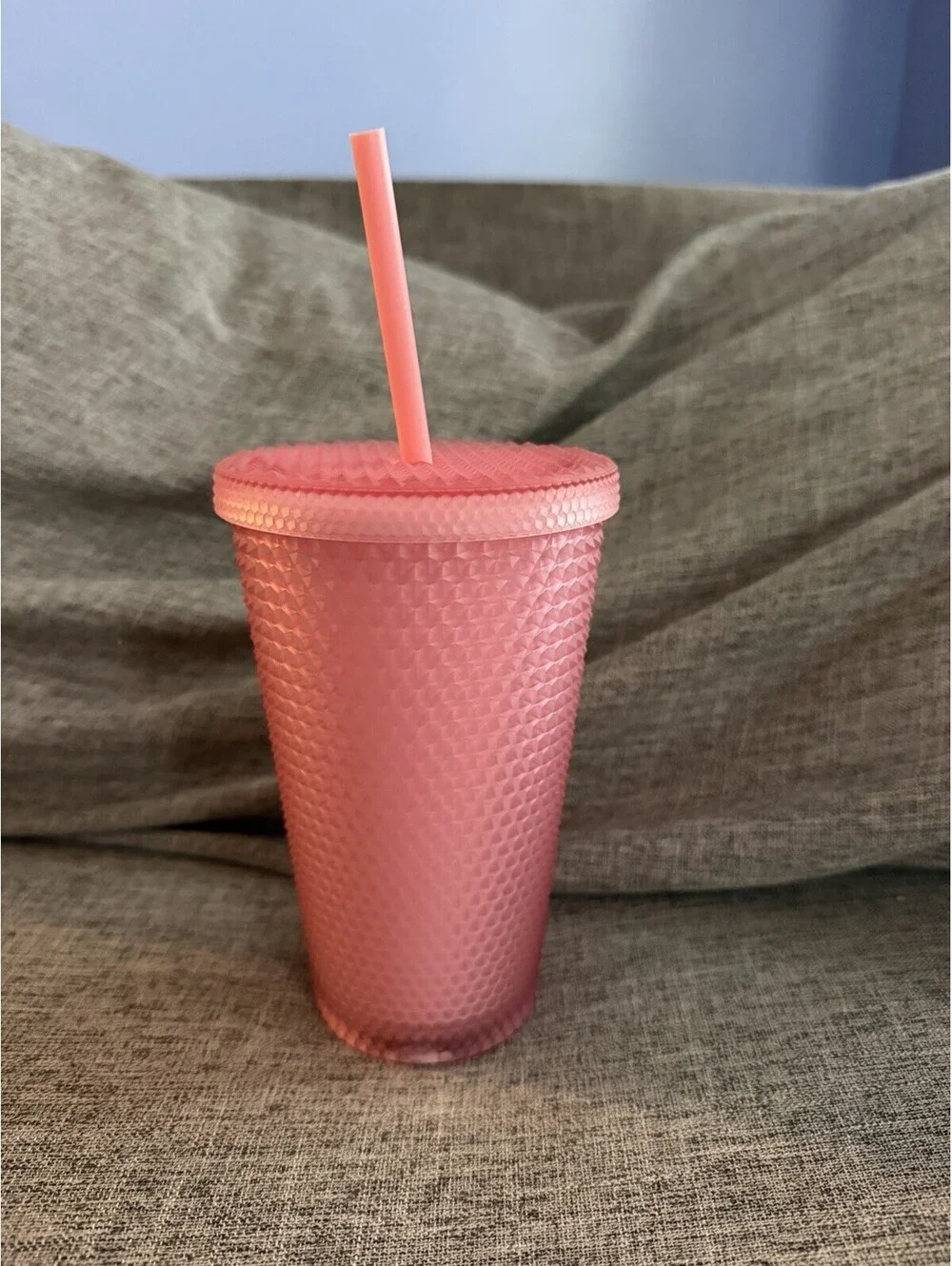 Starbucks Pink Lemonade Studded Bling Grande 16oz Soft Touch Tumbler Cup Matte